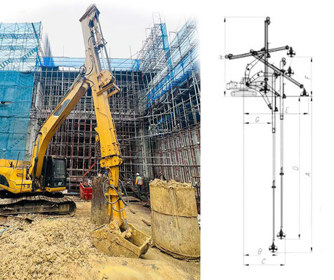 25m BS900E Hydraulic Digger Dipper Arm Extendable Arm cho đào hố sâu