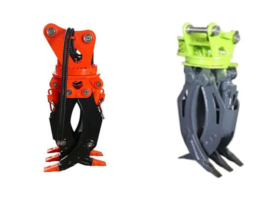 Máy đào đa chức năng Hydraulic Rock Grab Attachment Q355B Excavator Log Grapple