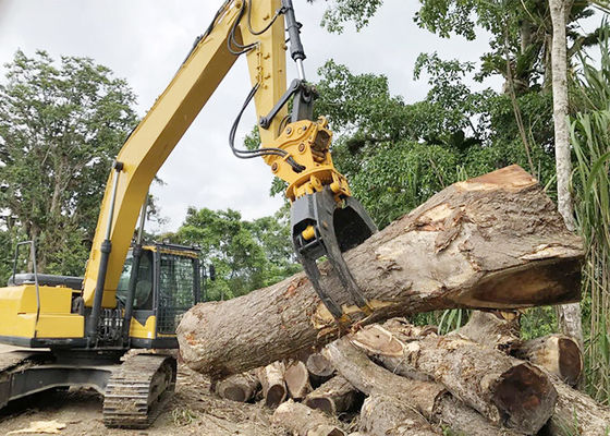 Máy đào đa chức năng Hydraulic Rock Grab Attachment Q355B Excavator Log Grapple