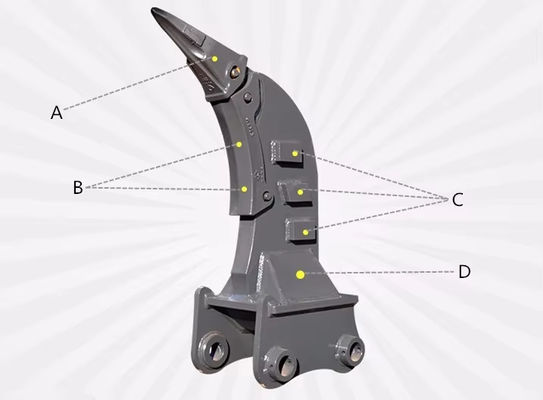 Điều khiển rung động tùy chỉnh Hydraulic Ripper cho máy đào mỏ hoặc xây dựng