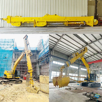 Máy đào cánh tay kính thiên văn với chậu vỏ sò để đào