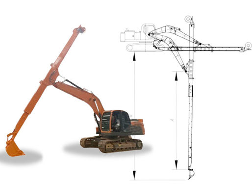 Máy đào cánh tay kính thiên văn cánh tay thiên văn với xô tiêu chuẩn để đào