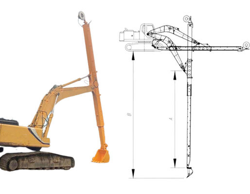 Dự án Long Reach Excavator cánh tay kính thiên văn với thùng tiêu chuẩn thùng Clamshell