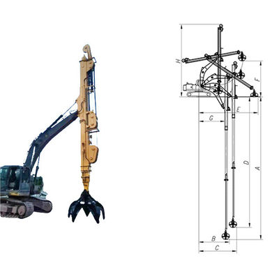 20M cánh tay kính thiên văn cho máy đào Đỏ vàng để đào nhà nền tảng