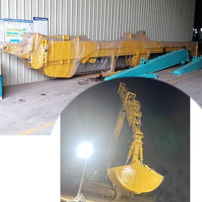Cỗ máy đào cánh tay kính thiên văn với thùng vỏ vỏ để đào nền tảng