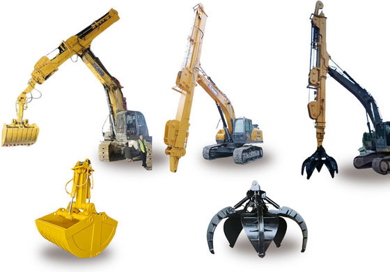Phần máy đào cánh tay kính thiên văn với xô vỏ để đào sâu hơn